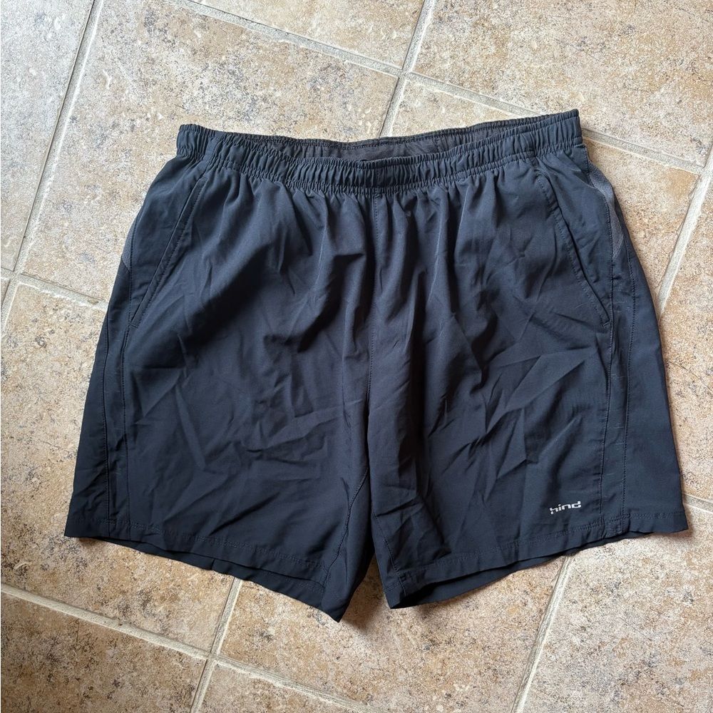 HIND Black Performance Sport Shorts, Size: L